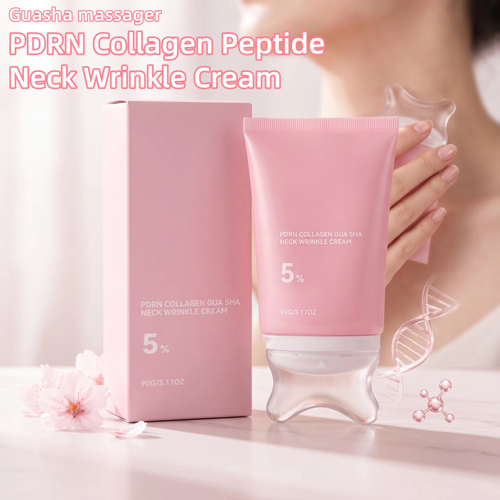 PDRN Collagen Neck Cream contour applicator in use