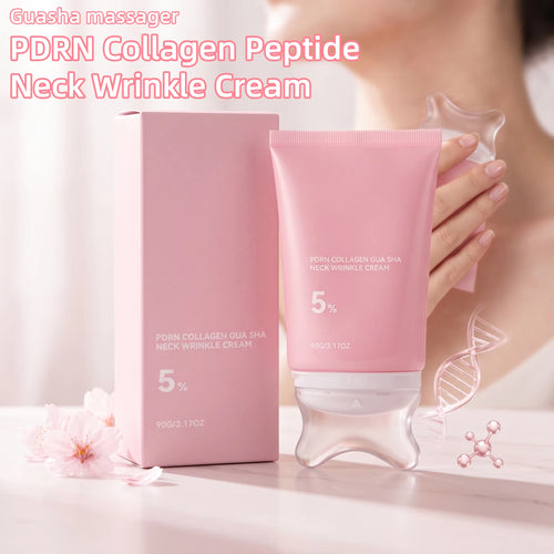 PDRN Collagen Neck Cream contour applicator in use